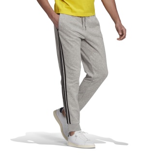 adidas Freizeit-Jogginghose Essentials French Terry Tapered Cuff 3-Streifen Hose grau Herren